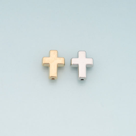 Gold Cross Spacer Beads Charms,18K Gold Filled Cross Bracelet Necklace for DIY Jewelry Making Supply