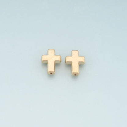 Gold Cross Spacer Beads Charms,18K Gold Filled Cross Bracelet Necklace for DIY Jewelry Making Supply