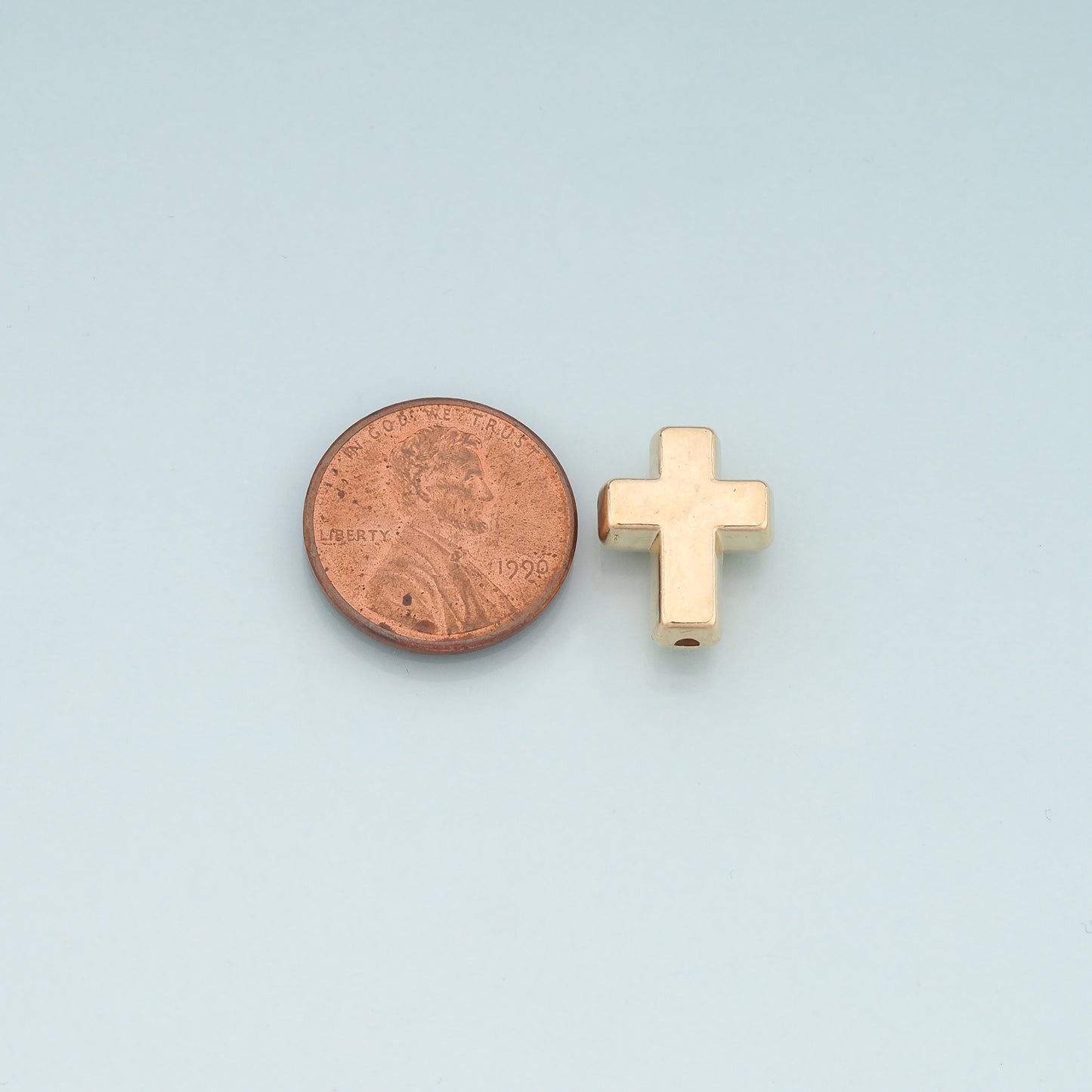 Gold Cross Spacer Beads Charms,18K Gold Filled Cross Bracelet Necklace for DIY Jewelry Making Supply