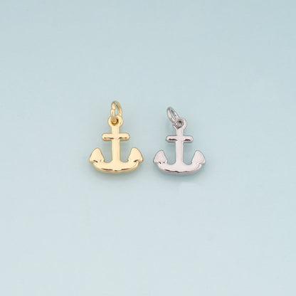 Gold Anchor Charms,18K Gold Filled Anchor Pendant Charm Bracelet Necklace for DIY Jewelry Making Supply