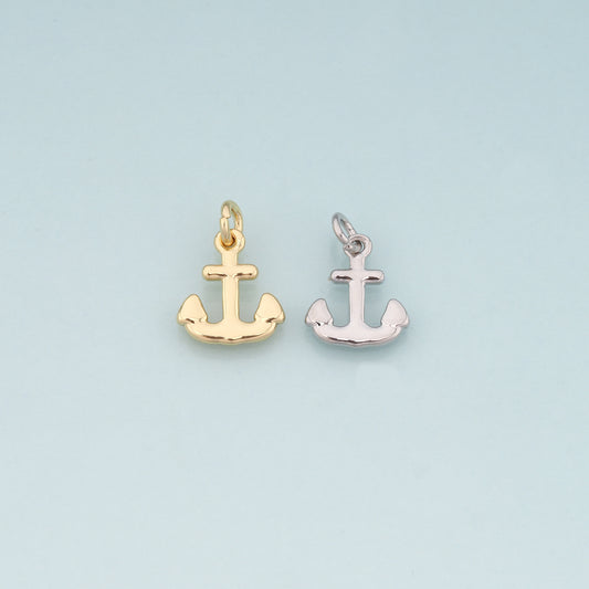 Gold Anchor Charms,18K Gold Filled Anchor Pendant Charm Bracelet Necklace for DIY Jewelry Making Supply