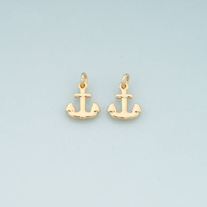 Gold Anchor Charms,18K Gold Filled Anchor Pendant Charm Bracelet Necklace for DIY Jewelry Making Supply