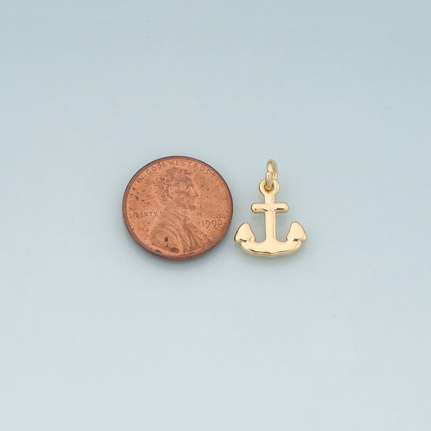 Gold Anchor Charms,18K Gold Filled Anchor Pendant Charm Bracelet Necklace for DIY Jewelry Making Supply