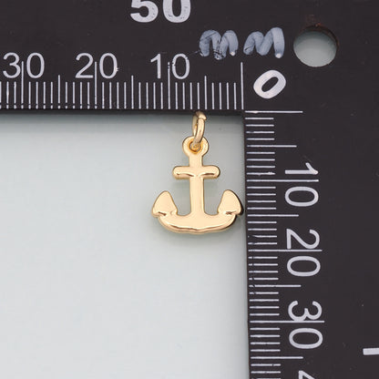 Gold Anchor Charms,18K Gold Filled Anchor Pendant Charm Bracelet Necklace for DIY Jewelry Making Supply