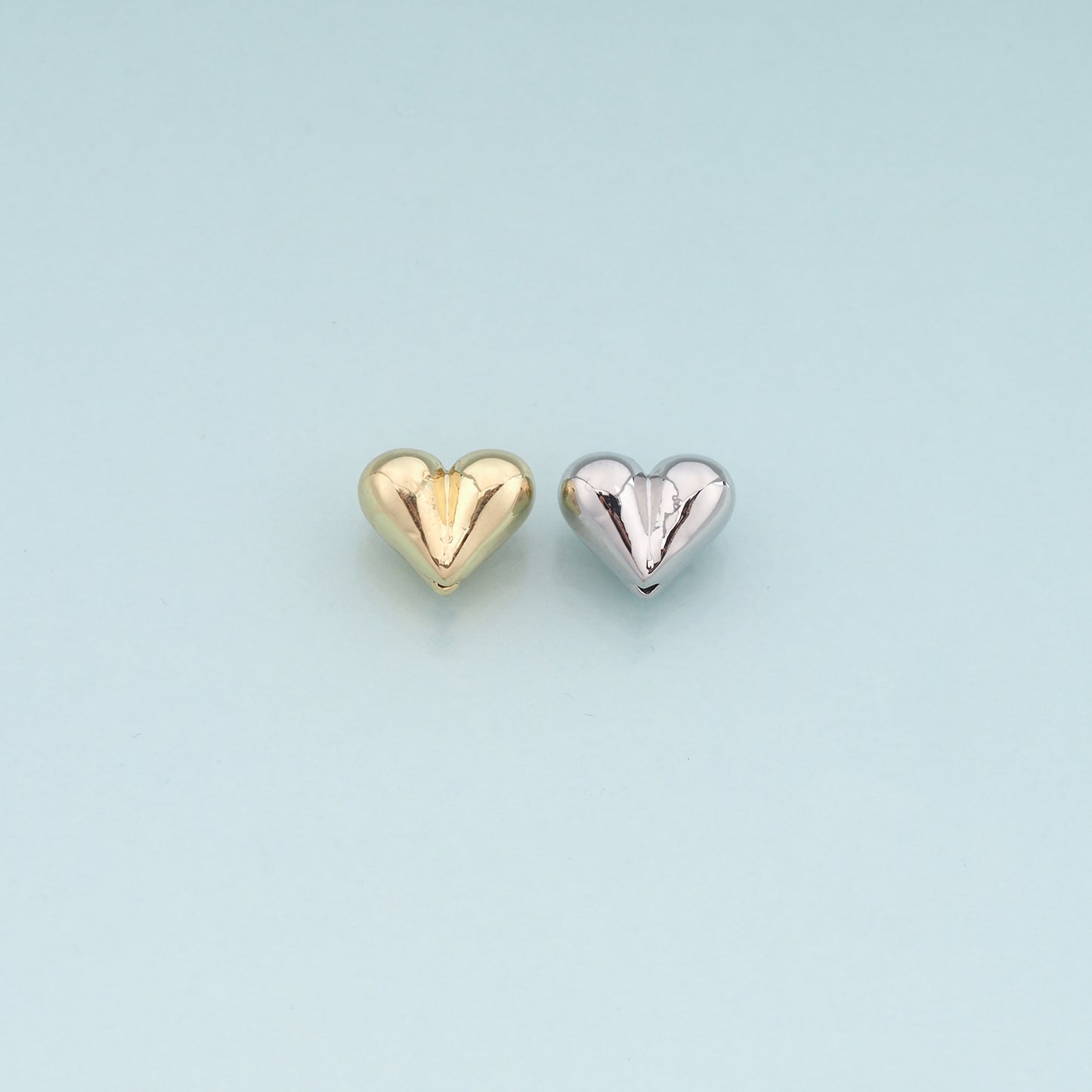 Gold Heart Beads Charms,18K Gold Filled Heart Spacer beads Bracelet Necklace for DIY Jewelry Making Supply