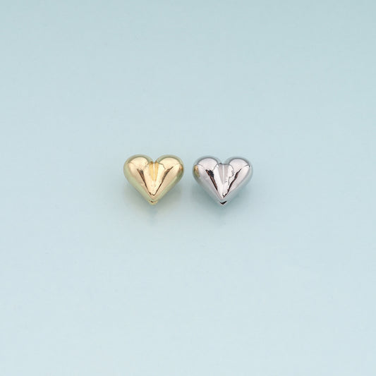 Gold Heart Beads Charms,18K Gold Filled Heart Spacer beads Bracelet Necklace for DIY Jewelry Making Supply