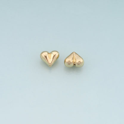 Gold Heart Beads Charms,18K Gold Filled Heart Spacer beads Bracelet Necklace for DIY Jewelry Making Supply