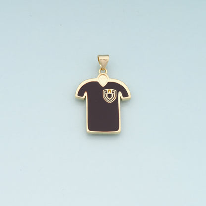 18K Gold Jersey Pendant,Enamel Jersey Charm Bracelet Necklace for DIY Jewelry Making Supply