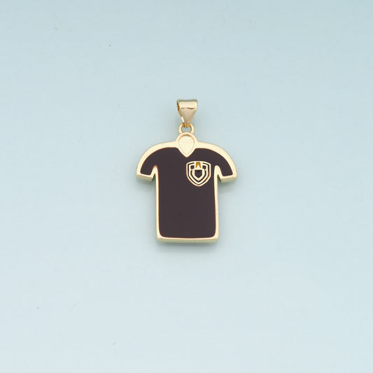 18K Gold Jersey Pendant,Enamel Jersey Charm Bracelet Necklace for DIY Jewelry Making Supply