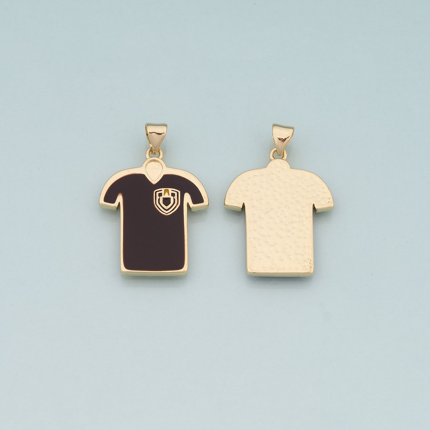 18K Gold Jersey Pendant,Enamel Jersey Charm Bracelet Necklace for DIY Jewelry Making Supply