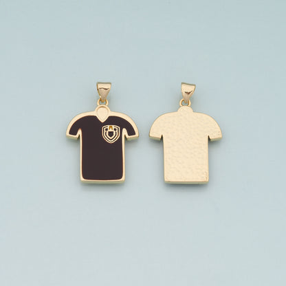 18K Gold Jersey Pendant,Enamel Jersey Charm Bracelet Necklace for DIY Jewelry Making Supply