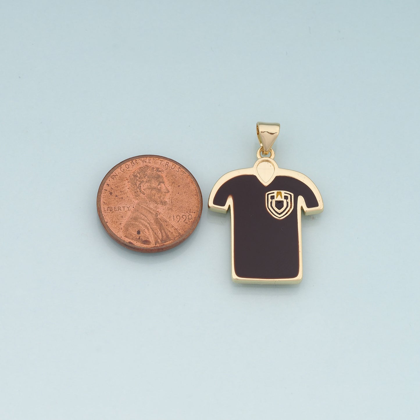 18K Gold Jersey Pendant,Enamel Jersey Charm Bracelet Necklace for DIY Jewelry Making Supply