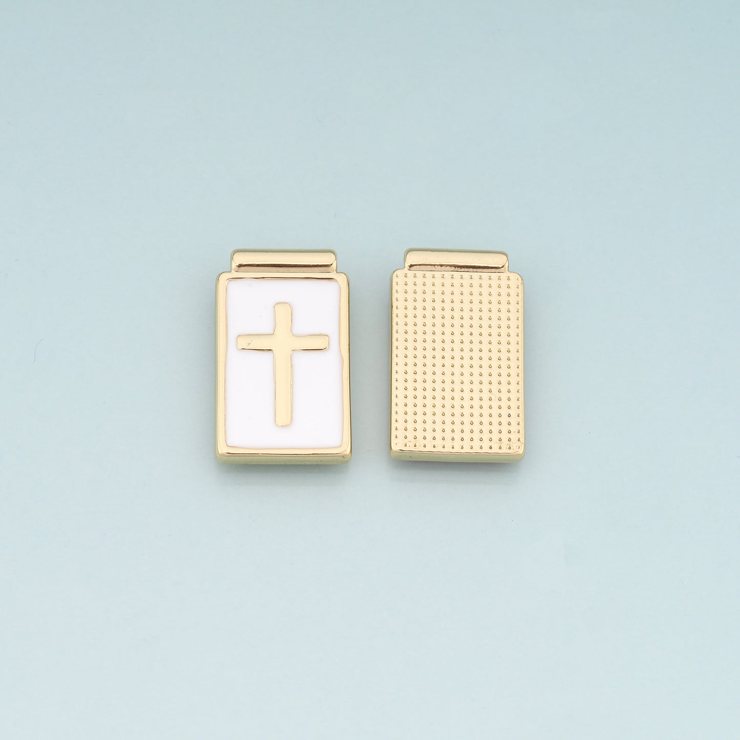 Gold Cross Charms,18K Gold Filled Cross Pendant,Enamel Religion Charm Bracelet Necklace for DIY Jewelry Making Supply