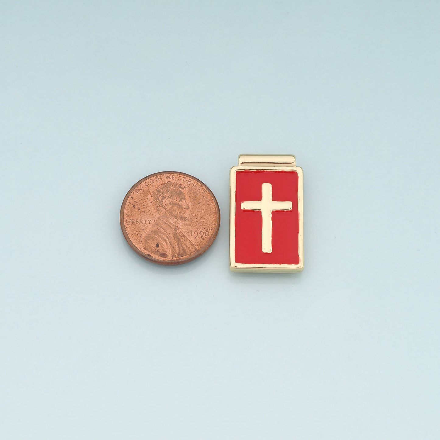Gold Cross Charms,18K Gold Filled Cross Pendant,Enamel Religion Charm Bracelet Necklace for DIY Jewelry Making Supply
