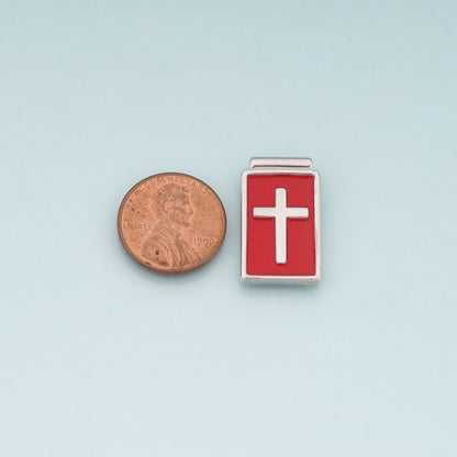 Gold Cross Charms,18K Gold Filled Cross Pendant,Enamel Religion Charm Bracelet Necklace for DIY Jewelry Making Supply
