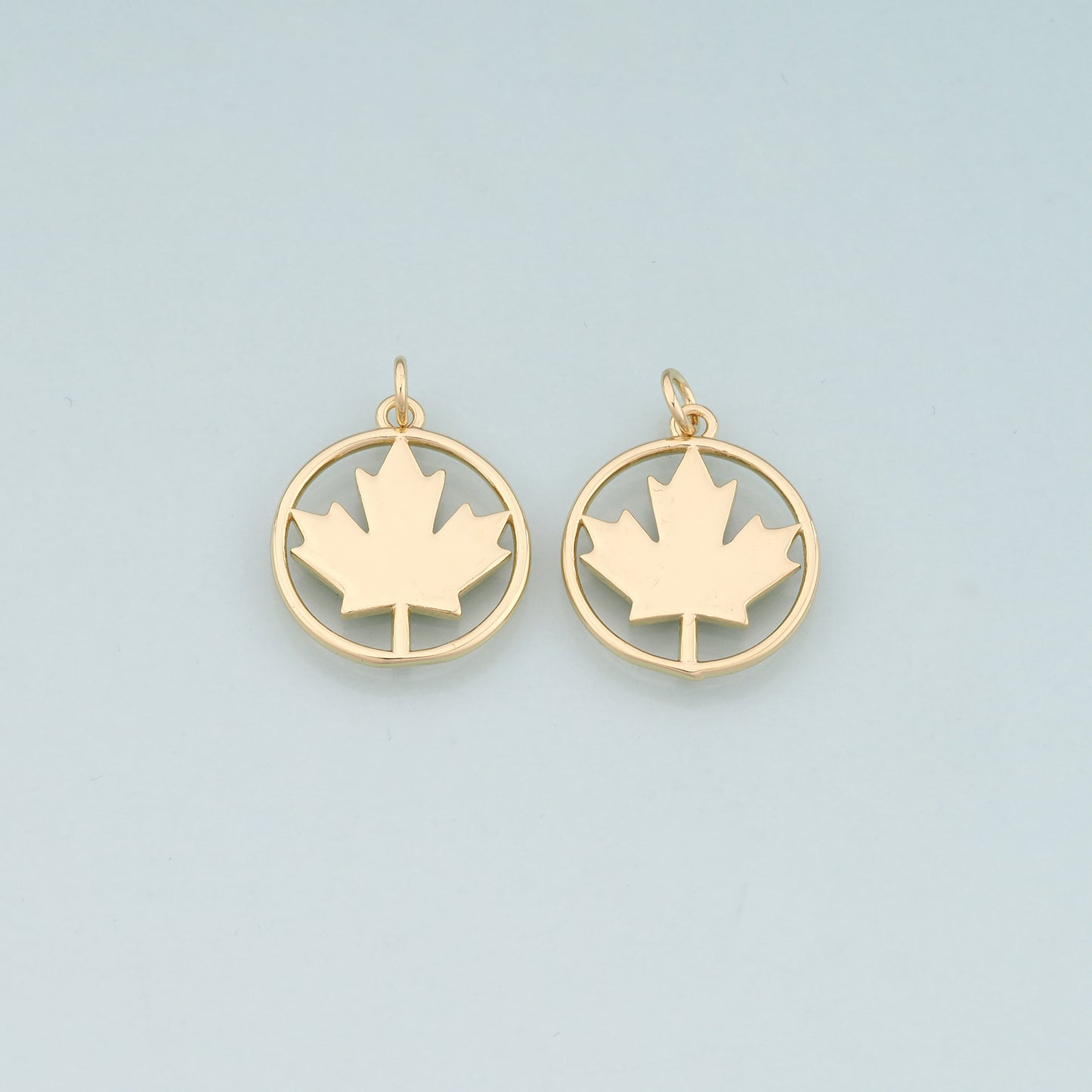 Gold Maple Leaf Charms,18K Gold Filled Maple Leaf Pendant,Dainty Leaf Charm Bracelet Necklace for DIY Jewelry Making Supply