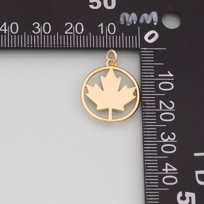 Gold Maple Leaf Charms,18K Gold Filled Maple Leaf Pendant,Dainty Leaf Charm Bracelet Necklace for DIY Jewelry Making Supply