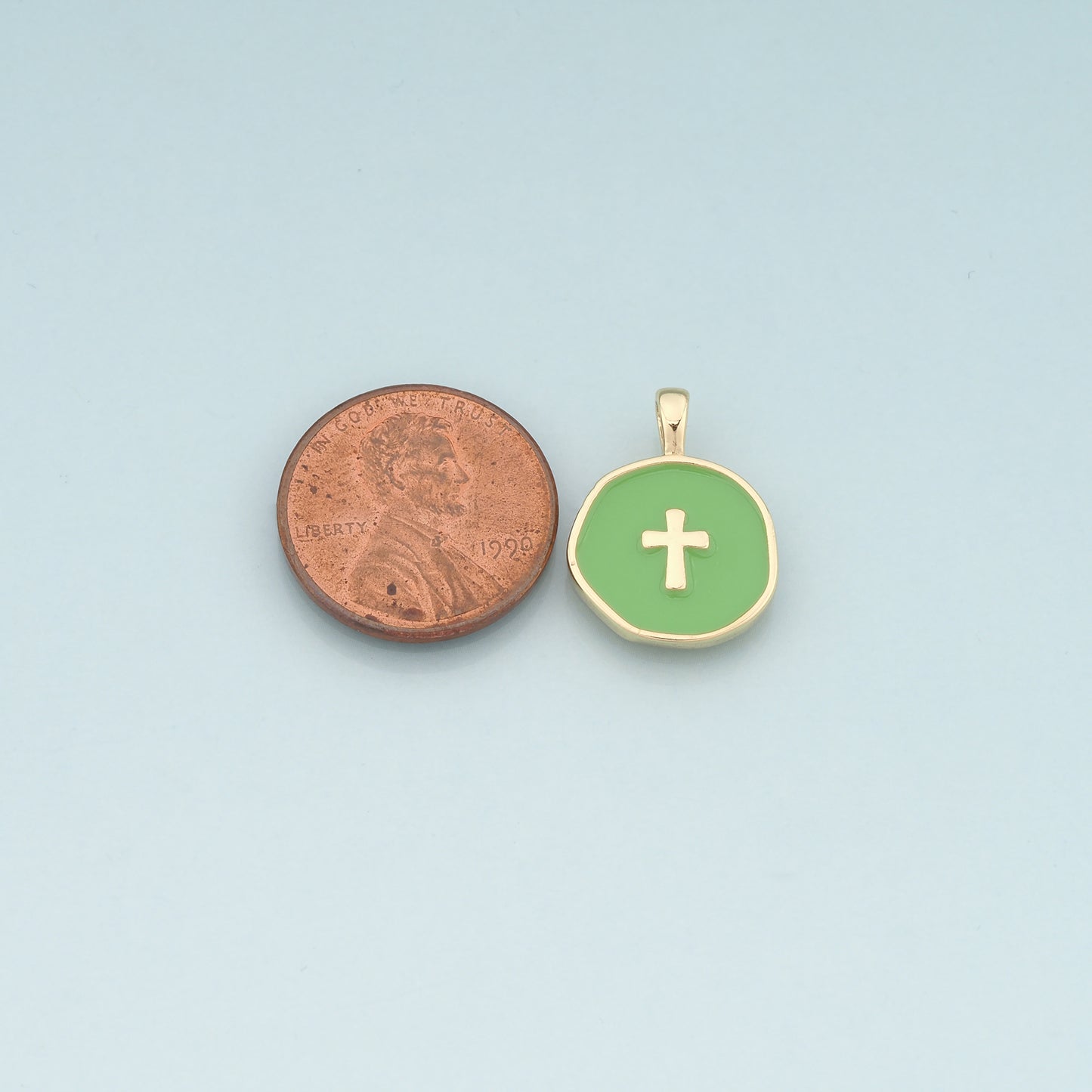 Gold Cross Charms,18K Gold Filled Cross Pendant,Enamel Religion Charm Bracelet Necklace for DIY Jewelry Making Supply