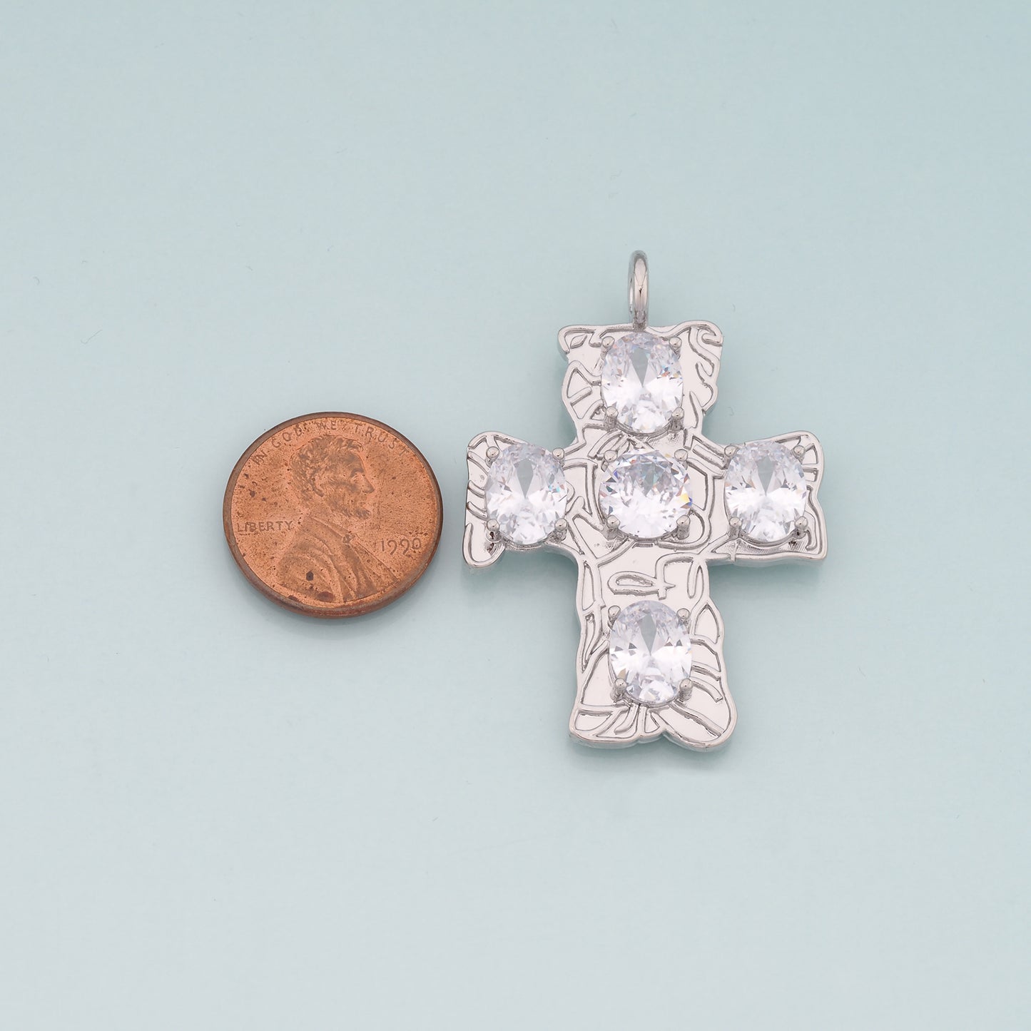 Gold Cross Charms,18K Gold Filled Cross Pendant,CZ Religion Charm Bracelet Necklace for DIY Jewelry Making Supply