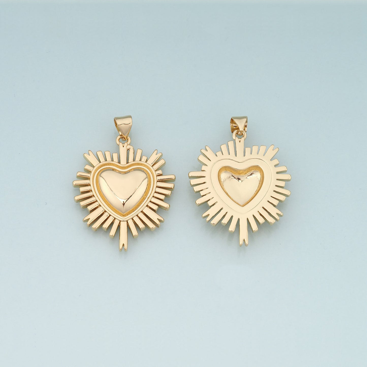 18K Gold Filled Sacred heart Pendant,Religion Charm Bracelet Necklace for DIY Jewelry Making Supply