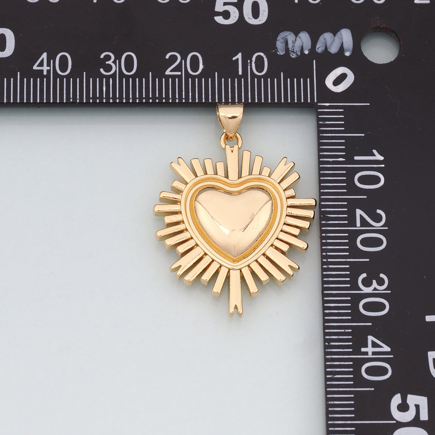 18K Gold Filled Sacred heart Pendant,Religion Charm Bracelet Necklace for DIY Jewelry Making Supply