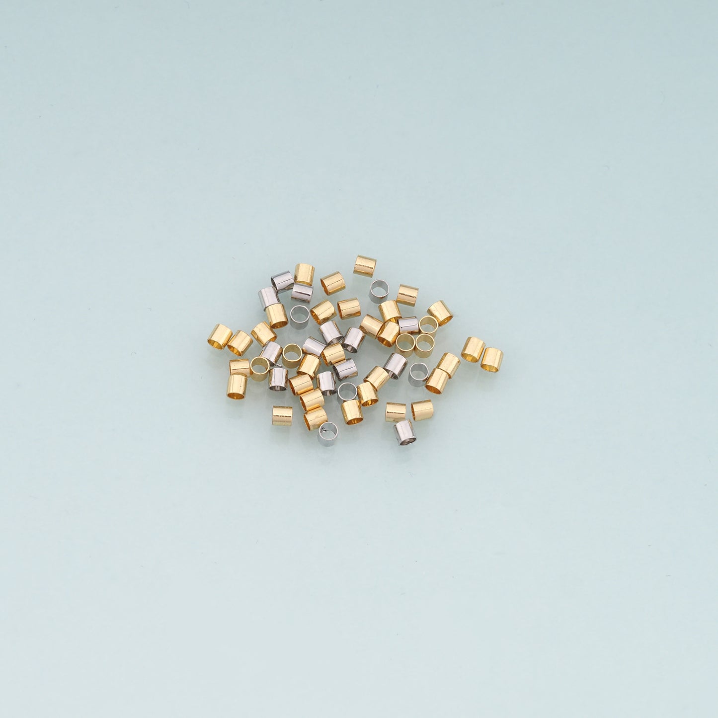 50pcs 18K Gold Filled Crimp Beads ,Positioning Beads for DIY Jewelry Making Supply