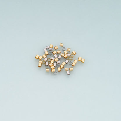 50pcs 18K Gold Filled Crimp Beads ,Positioning Beads for DIY Jewelry Making Supply