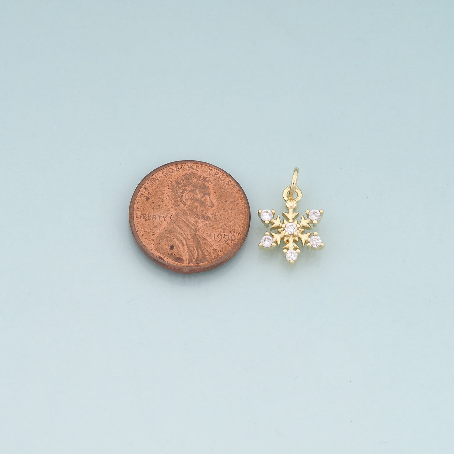 Gold Christmas Charms,18K Gold Filled CZ Micro Pave Christmas snowflake Pendant Charm Bracelet Necklace for DIY Jewelry Making Supply