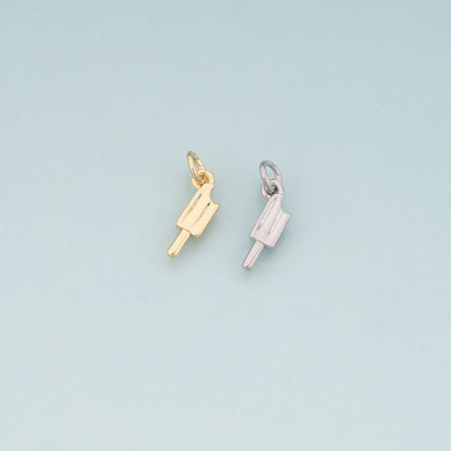 18K Gold Filled Ice Cream Pendant,Dainty Ice Cream Charm Bracelet Necklace for DIY Jewelry Making Supply