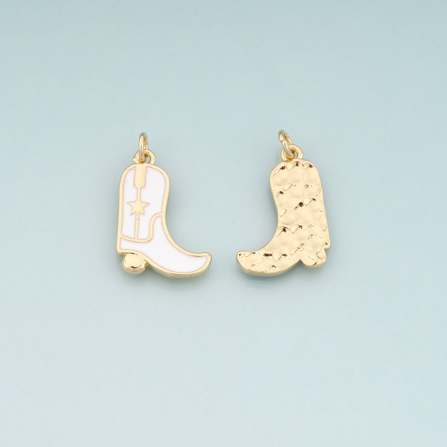 Gold Boots Charms,18K Gold Filled Boots Pendant,Enamel Cowboy Boots Charm Bracelet Necklace for DIY Jewelry Making Supply