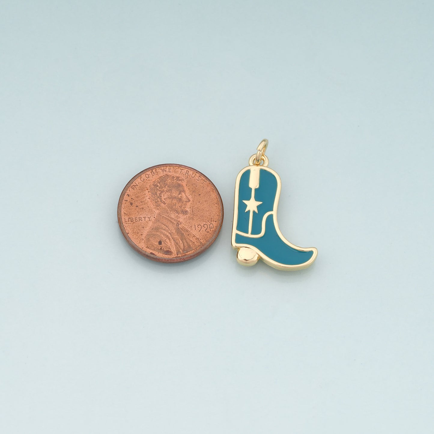 Gold Boots Charms,18K Gold Filled Boots Pendant,Enamel Cowboy Boots Charm Bracelet Necklace for DIY Jewelry Making Supply