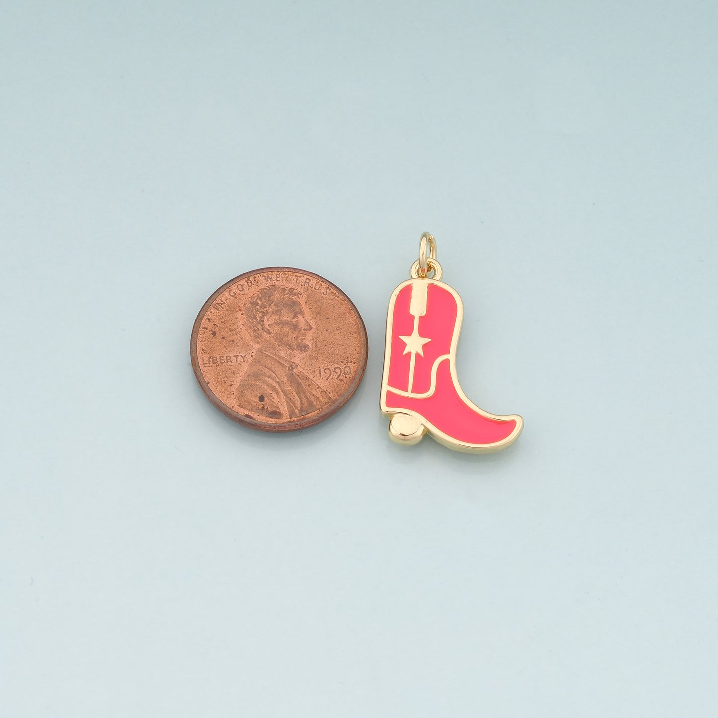 Gold Boots Charms,18K Gold Filled Boots Pendant,Enamel Cowboy Boots Charm Bracelet Necklace for DIY Jewelry Making Supply