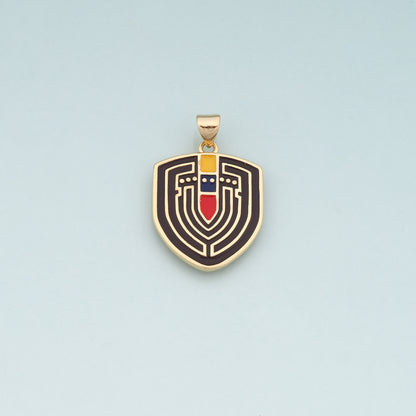 18K Gold Filled Shield Pendant,Enamel Shield Charm Bracelet Necklace for DIY Jewelry Making Supply