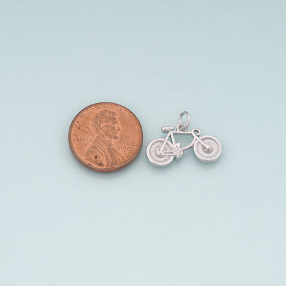 Gold Sports Charms,18K Gold Filled Bicycle Pendant,Bicycle Charm Bracelet Necklace for DIY Jewelry Making Supply