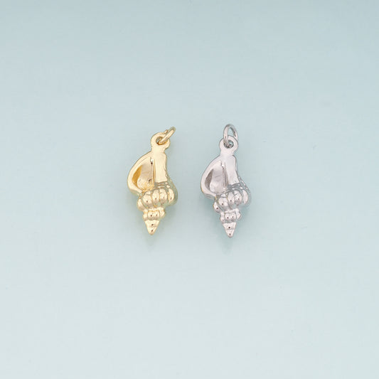 Gold Conch Charms,18K Gold Filled Shell Pendant,Conch Shell Charm Bracelet Necklace for DIY Jewelry Making Supply