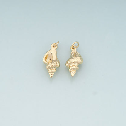 Gold Conch Charms,18K Gold Filled Shell Pendant,Conch Shell Charm Bracelet Necklace for DIY Jewelry Making Supply