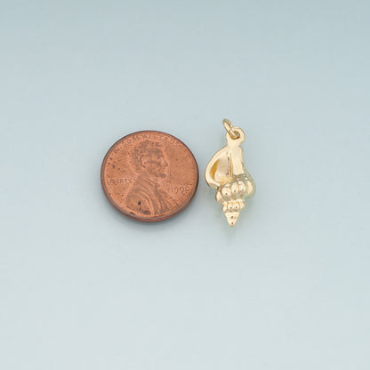 Gold Conch Charms,18K Gold Filled Shell Pendant,Conch Shell Charm Bracelet Necklace for DIY Jewelry Making Supply