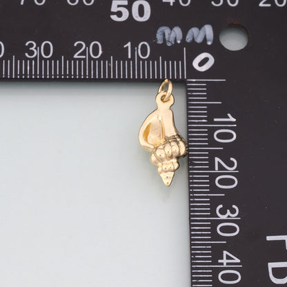 Gold Conch Charms,18K Gold Filled Shell Pendant,Conch Shell Charm Bracelet Necklace for DIY Jewelry Making Supply