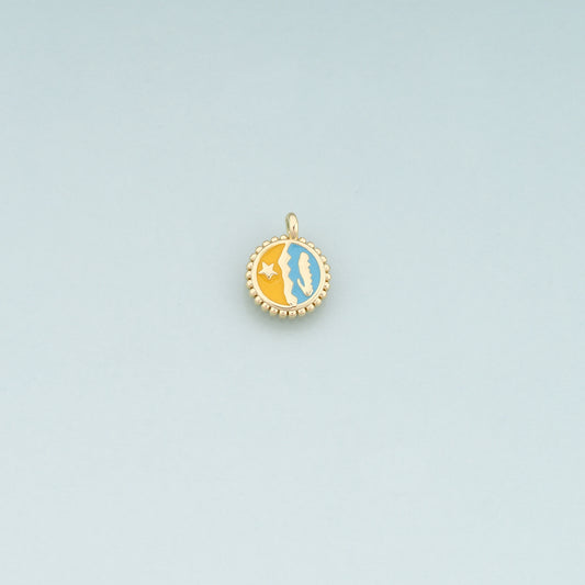 Gold Celestial Charms,18K Gold Filled Star Pendant,Enamel Star Charm Bracelet Necklace for DIY Jewelry Making Supply
