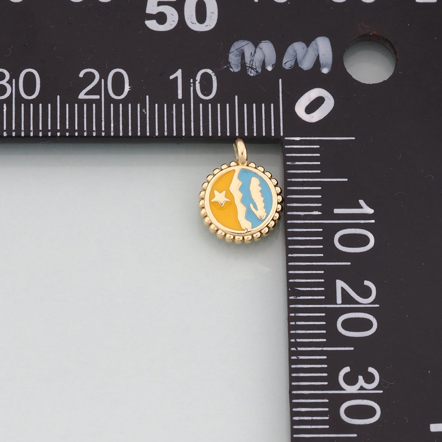 Gold Celestial Charms,18K Gold Filled Star Pendant,Enamel Star Charm Bracelet Necklace for DIY Jewelry Making Supply