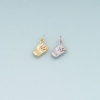 18K Gold Filled Fries Pendant,Dainty French Fries Charm Bracelet Necklace for DIY Jewelry Making Supply