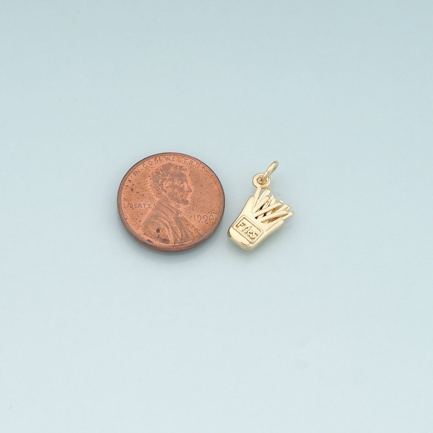 18K Gold Filled Fries Pendant,Dainty French Fries Charm Bracelet Necklace for DIY Jewelry Making Supply