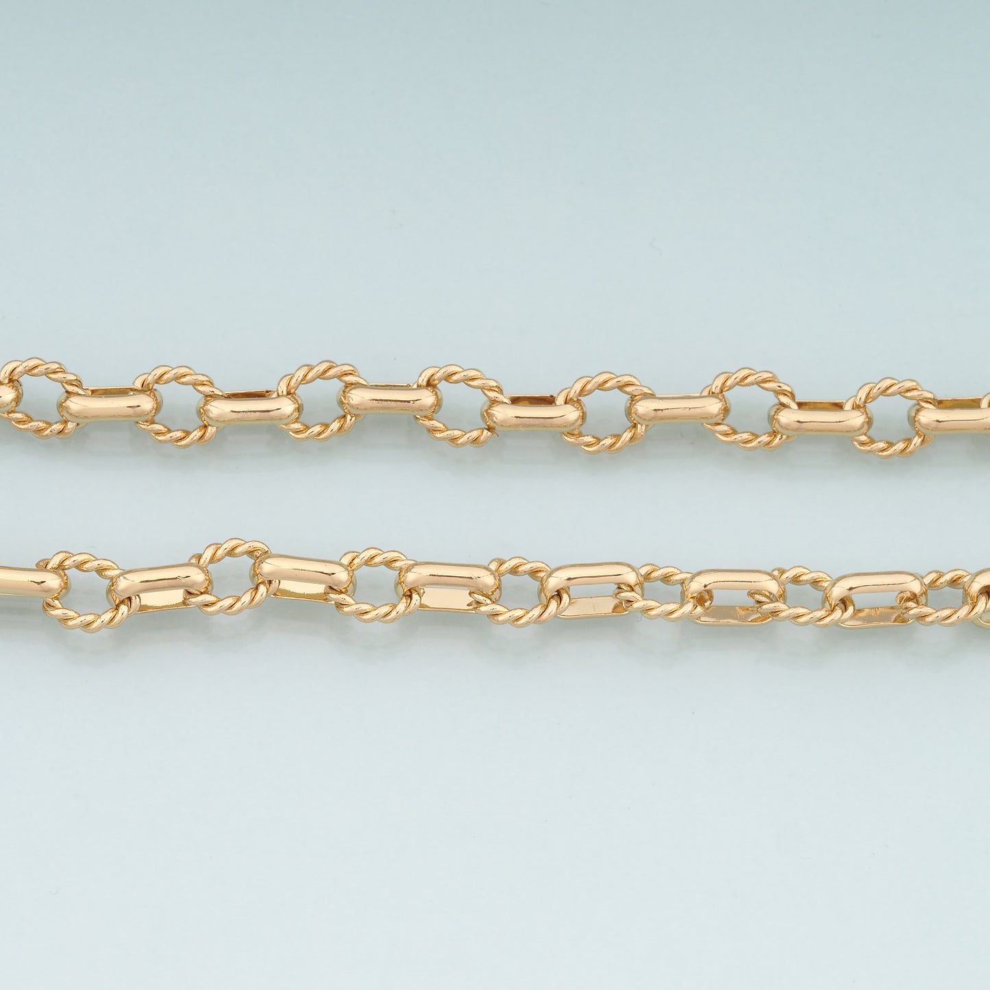 Gold Twist Chain,18K Gold Filled Oval Chain for Necklace Bracelet DIY Jewelry Making Supply