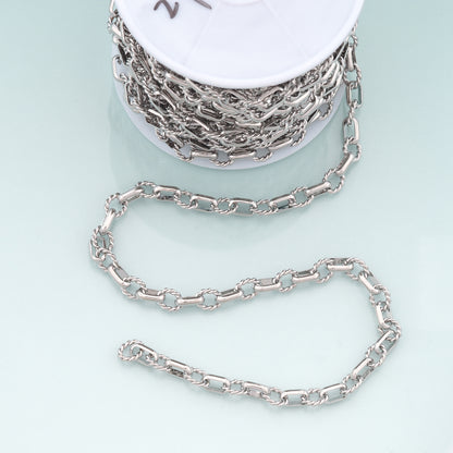 Gold Twist Chain,18K Gold Filled Oval Chain for Necklace Bracelet DIY Jewelry Making Supply