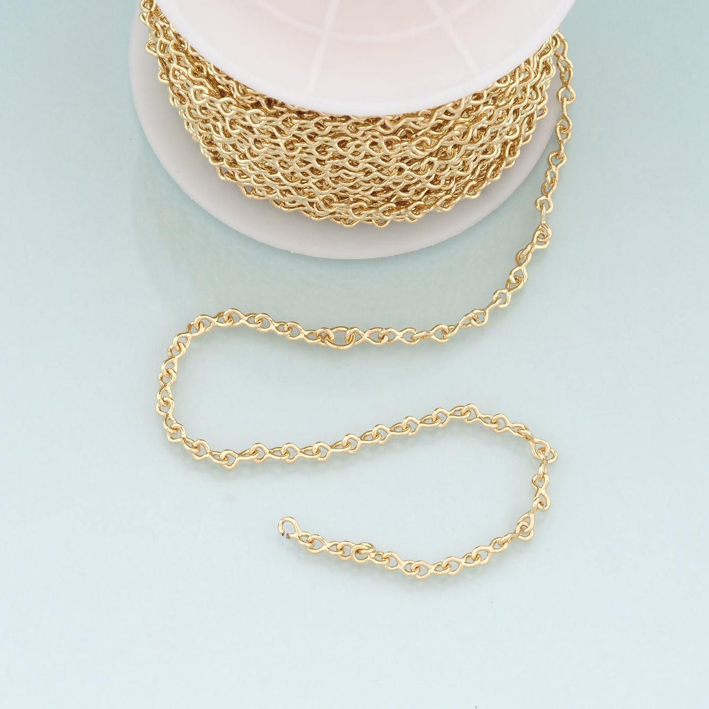 Gold Knot Chain,18K Gold Filled Oval Chain for Necklace Bracelet DIY Jewelry Making Supply
