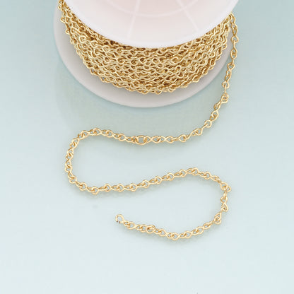 Gold Knot Chain,18K Gold Filled Oval Chain for Necklace Bracelet DIY Jewelry Making Supply