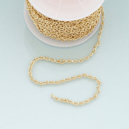 Gold Knot Chain,18K Gold Filled Oval Chain for Necklace Bracelet DIY Jewelry Making Supply