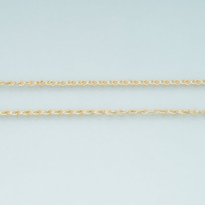 Gold Knot Chain,18K Gold Filled Oval Chain for Necklace Bracelet DIY Jewelry Making Supply