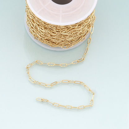 Gold Wave Chain,18K Gold Filled Oval Chain for Necklace Bracelet DIY Jewelry Making Supply