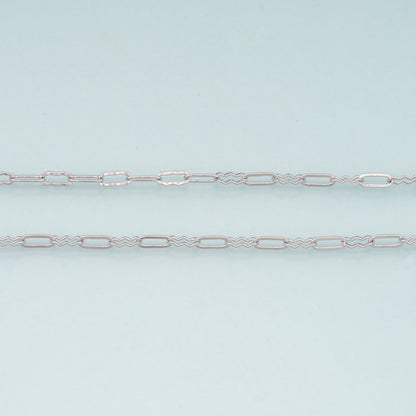Gold Wave Chain,18K Gold Filled Oval Chain for Necklace Bracelet DIY Jewelry Making Supply
